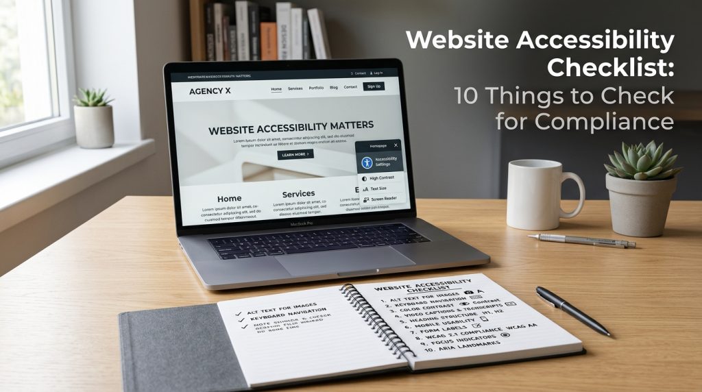 Website accessibility checklist showing key compliance steps and best practices