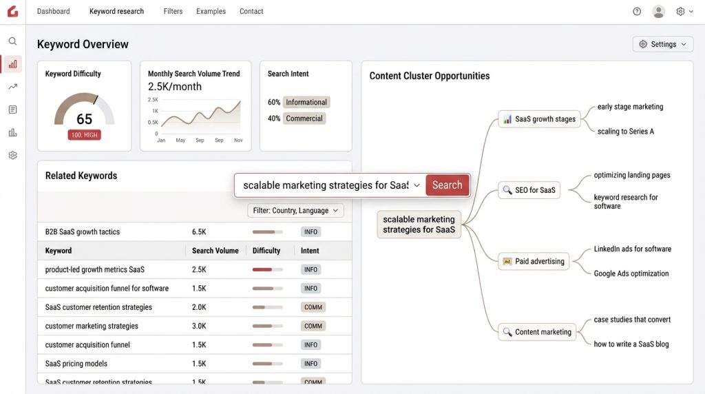 YouTube keyword research showing search demand, competition and user intent