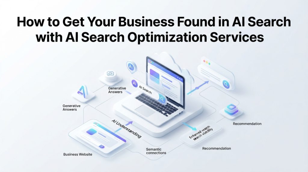 Business found in AI search through AI search optimization services