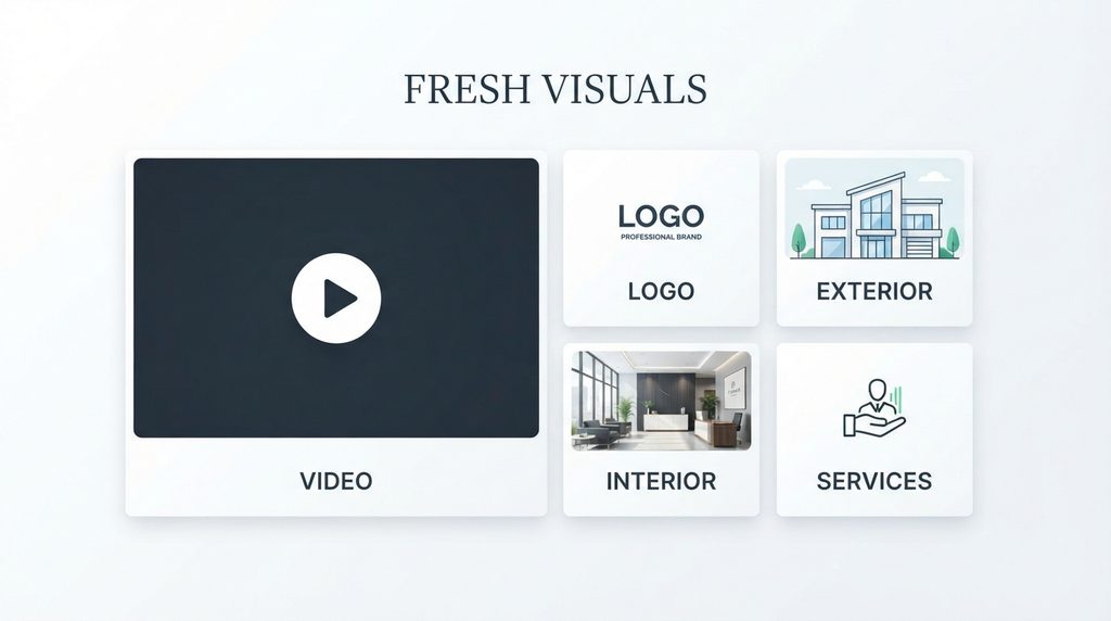 Google Business Profile photos and videos optimization infographic
