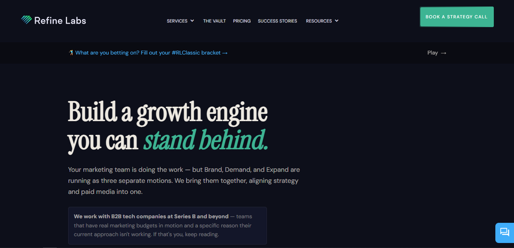 Refine Labs homepage
