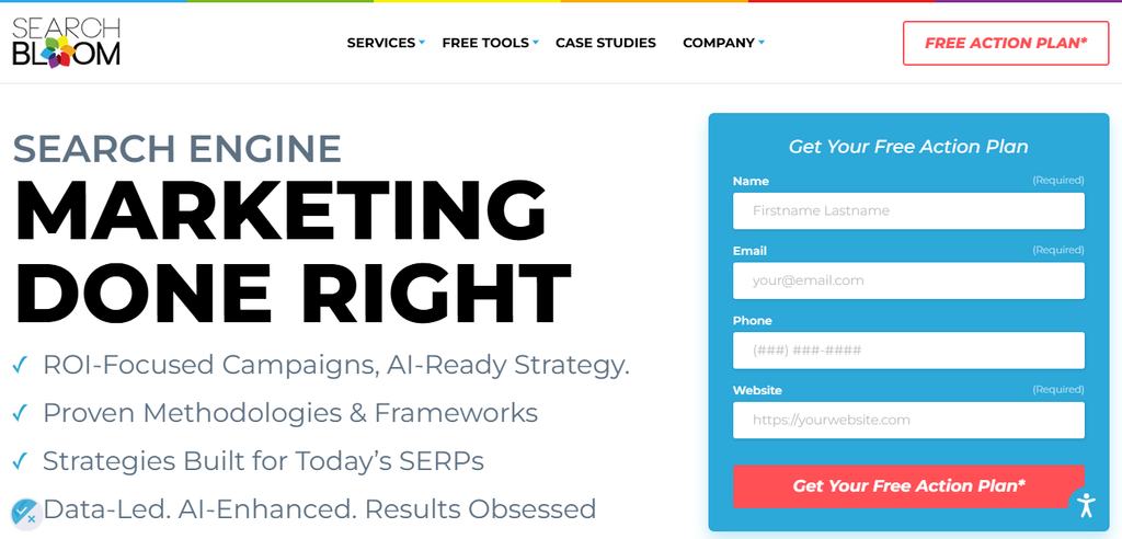 Searchbloom homepage