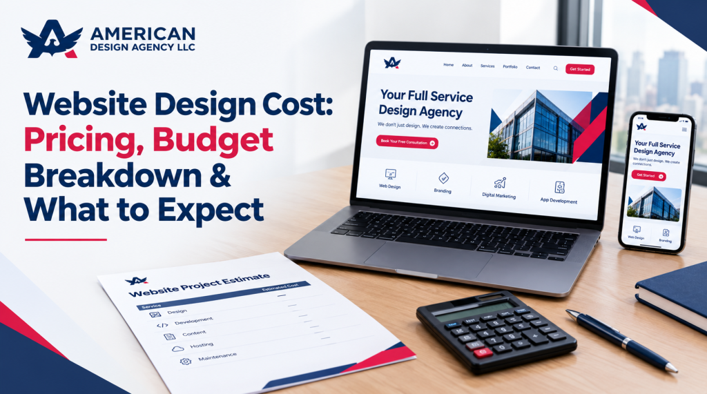 Website design cost breakdown with pricing estimates and budget planning