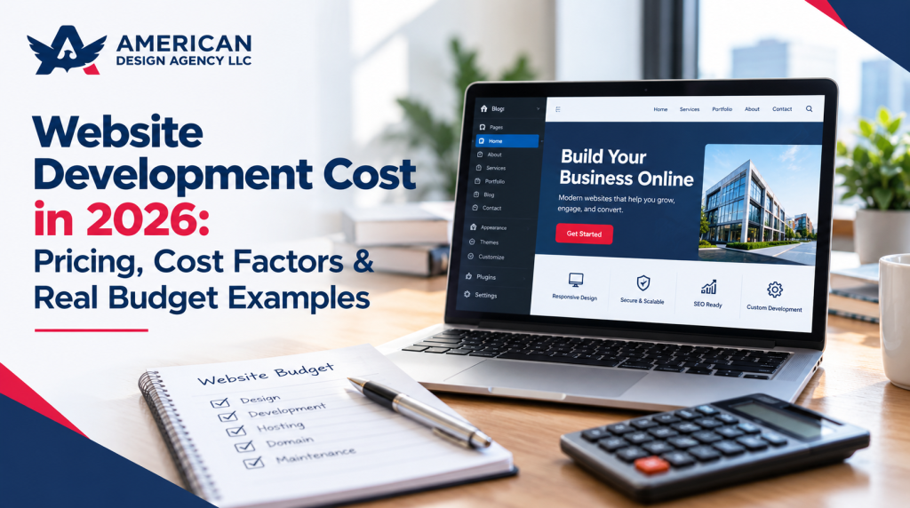 Website development cost in 2026 with pricing estimates and budget examples